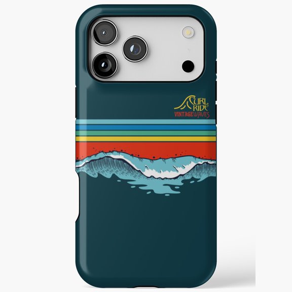 Curl Ride Vintage Waves Retro Surf for iPhone Case 17 16 15 14 13 12 11 Pro Max