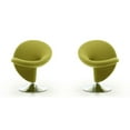 thumbnail image 1 of Curl Yellow and Polished Chrome Wool Blend Swivel Accent Chair (Set of 2), 1 of 5
