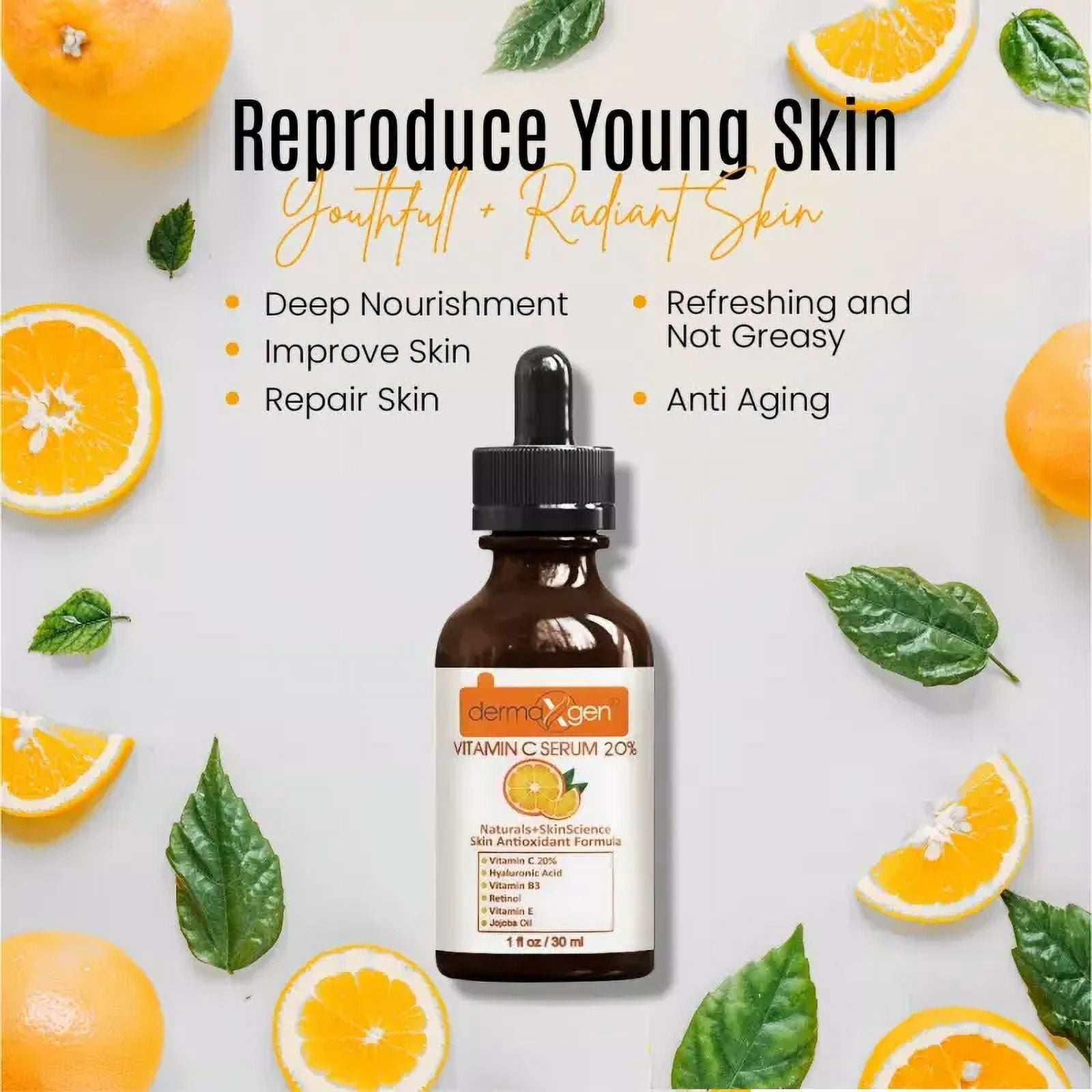 CurlIQ Pure Vitamin C 20 + E + Hyaluronic Acid Face Serum BEST Anti