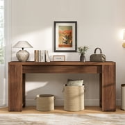 71-Inch Long Console Table, Wood Farmhouse Sofa Table Behind Couch, Entryway Table for Entrance, Hallway, Living Room, Walnut