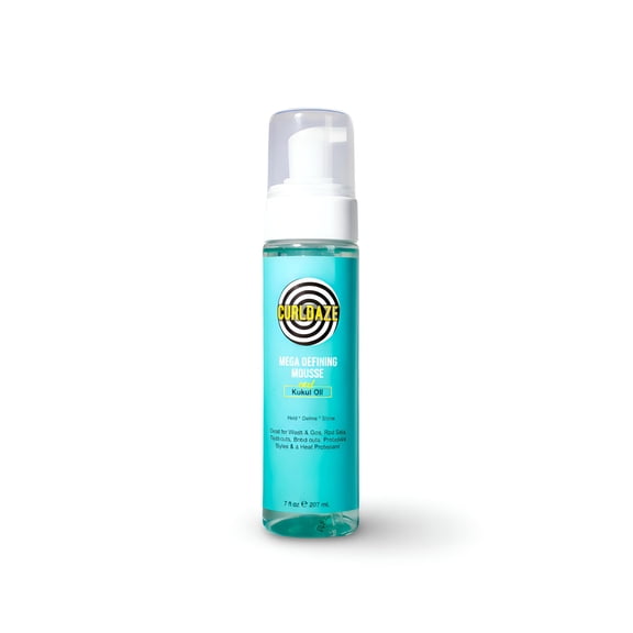 Curldaze Mega Defining Mousse with Kukui Oil, 7 fl oz, Hair Styling Foam for Hold, Define and Shine