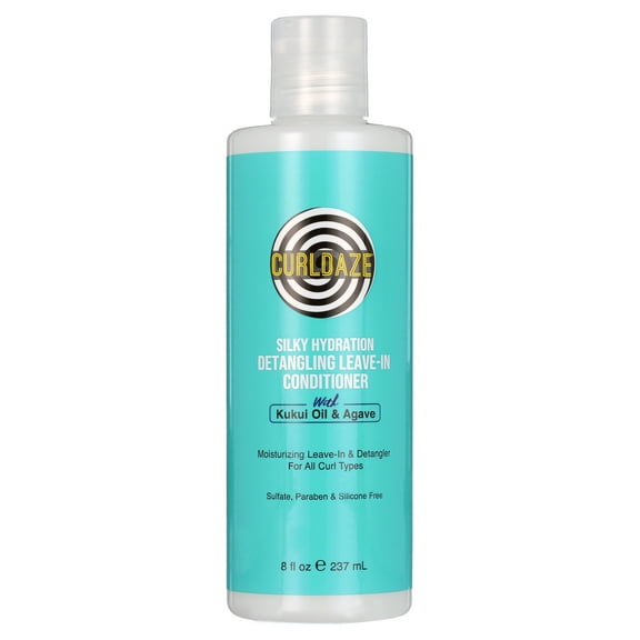 Curldaze Silky Hydration Detangling Leave-in Conditioner with Kukui Oil and Agave 8 oz