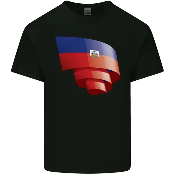 Curled Haiti Flag For Haitian National Pride Day Soccer Fan New Unisex T-Shirt