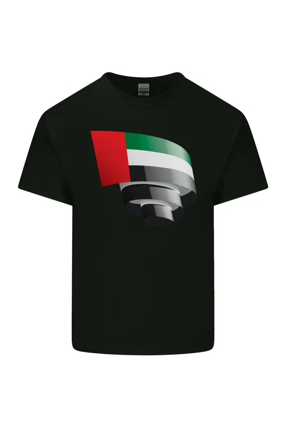 Curled UAE Flag Day Emirati Day Football Soccer National Light Cotton,for unisex up to 5XL