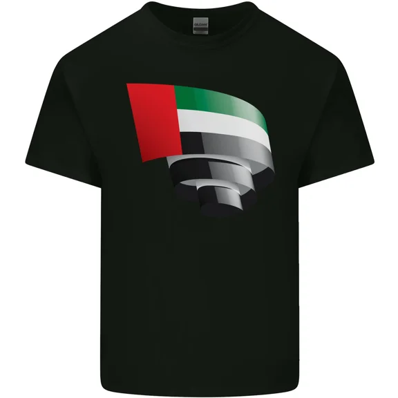 Curled UAE Flag for a Day and Emirati and Day and Football and Patriotic H11797 Unisex T-Shirt, Up to 5XL Available