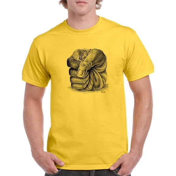 Curled Up Man T-Shirt Men -Mohsen Najafi Designs, Male Small