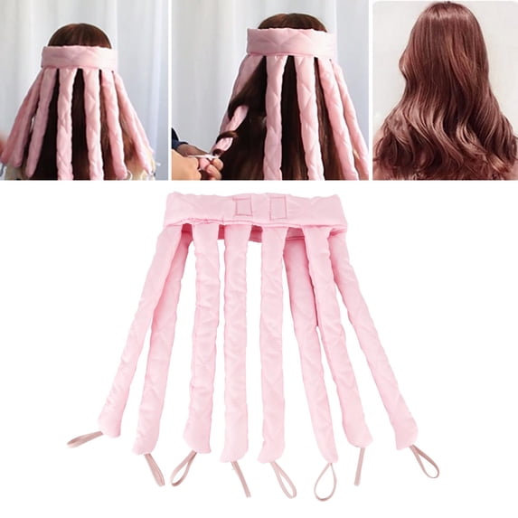 Curlers Hair Styling Tool Overnight Curls No Heat Curling Rod Lazy Curlers Curling Natural Curls for Use , Pink Hair Pink for Long Hair