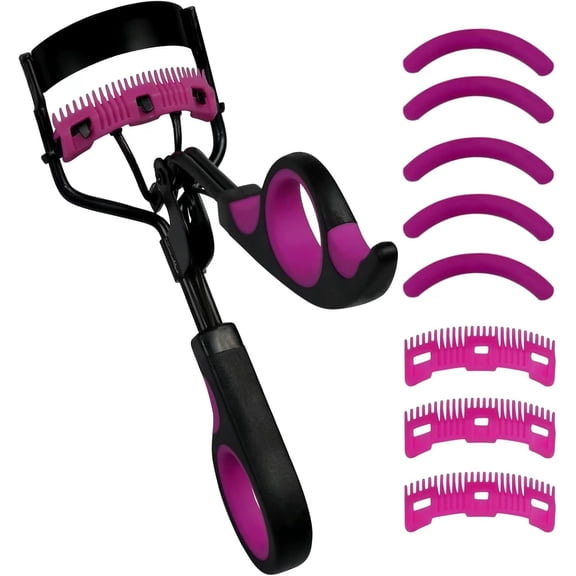 Curlers with Comb Lash Curler with 5 Replacement Refills, 3 Combs, 10 Seconds Curl and Lifted Lashes Black and Purple