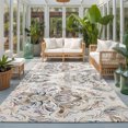 Rustic Antic Rug Curlicue Bloom 5'x8' Large Area Rugs Rustic Vintage Classic Beige Blue ...