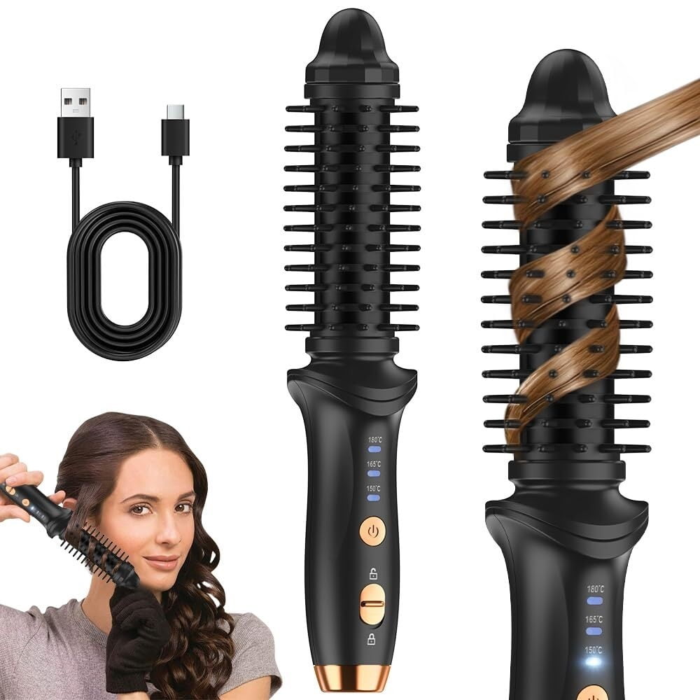 Cordless Hair Curling Brush 4000mAh