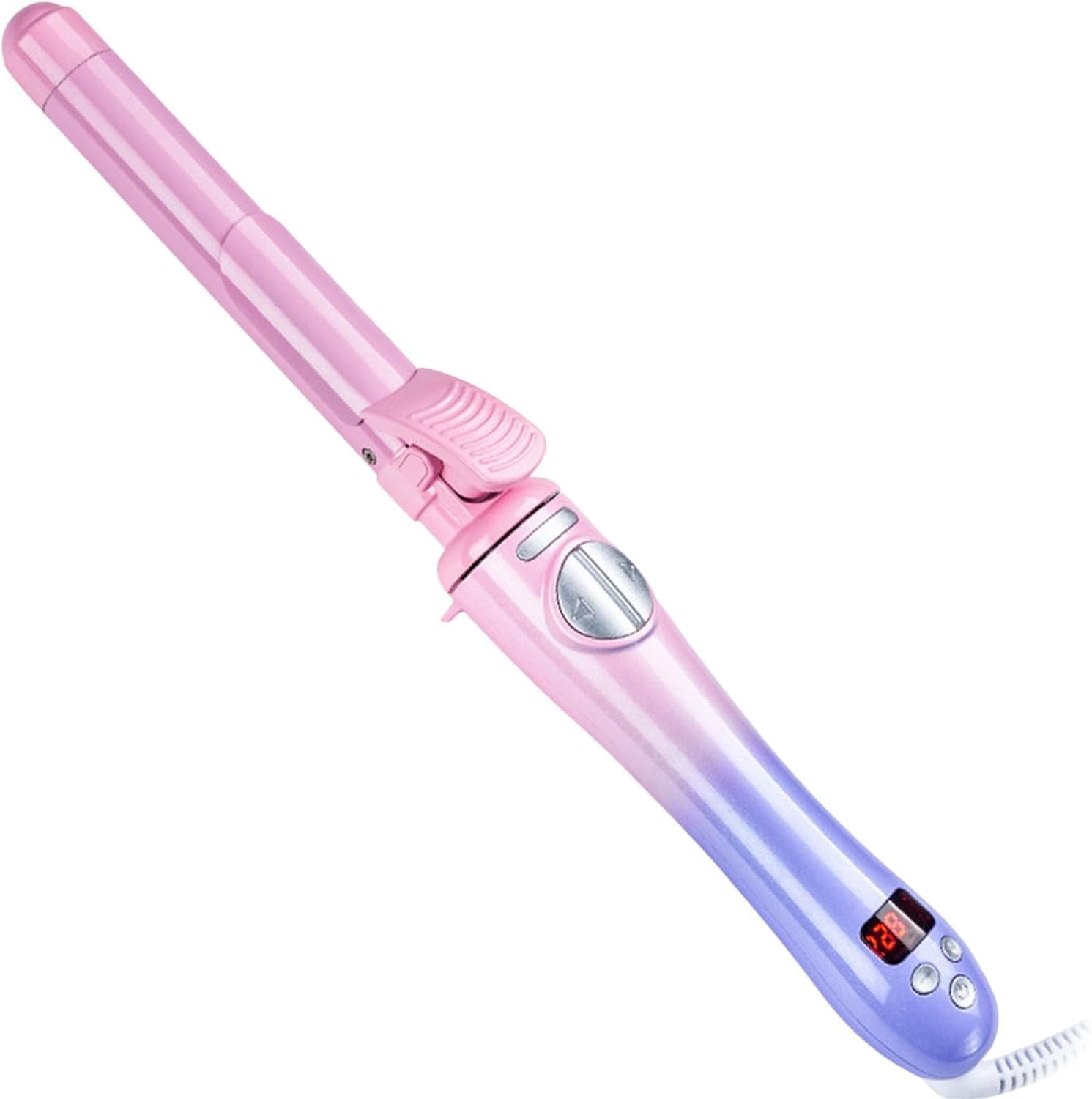 Curling Iron，Automatic Curling Iron，Ceramic Material Does not harm Hair, Temperature Display, Ceramic Heat Pipe Length 5.1 inches，Pink Sunse