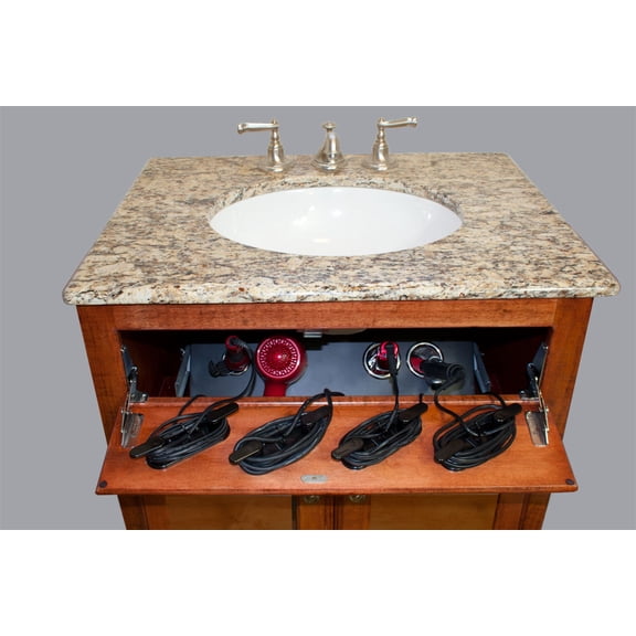 Curling Iron, Flat Iron, Hair Dryer Cabinet Holder |VVS+| Black