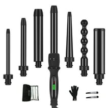 Curling Iron,PARWIN PRO BEAUTY 7 in 1 Curling Wand Set with 7 Interchangeable Barrels and Heat Protective Glove Auto Shut Off Dual Voltage