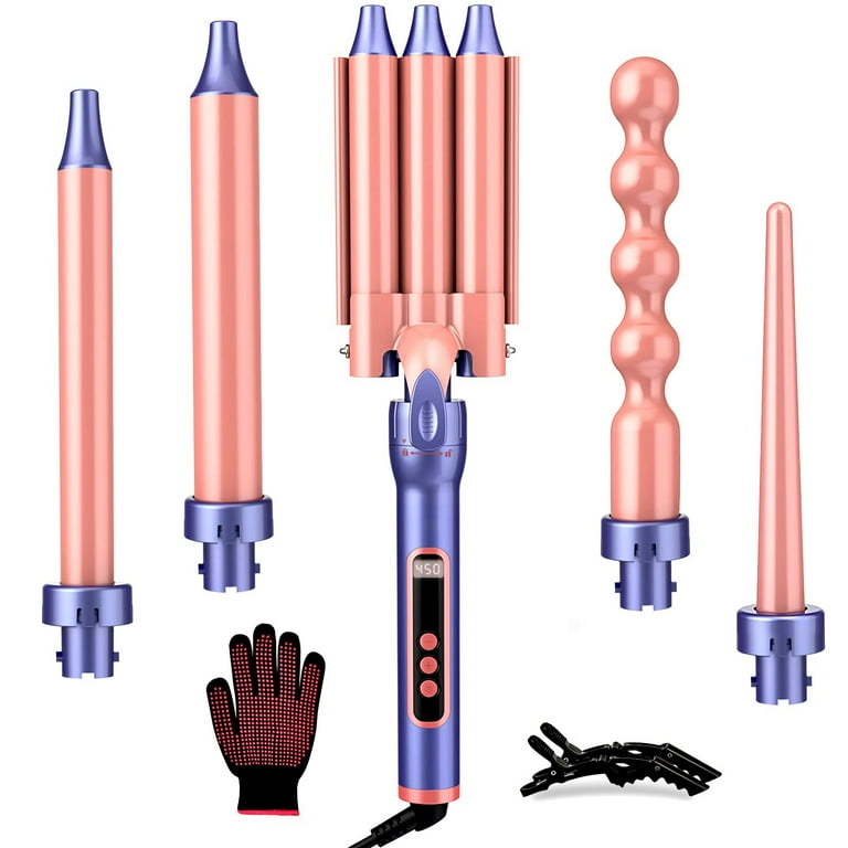 Curling Iron Set 5 in 1 Barrel Curling Wand Set with 0.3