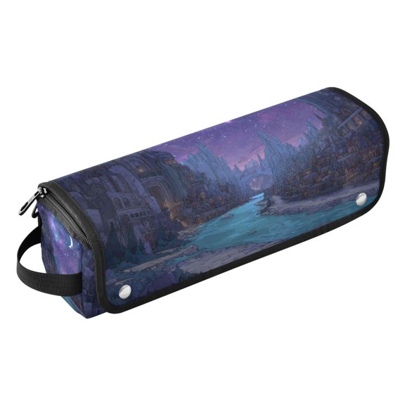 Curling Iron Storage Bag Hair Tools Travel Bag Heat Resistant and Portable Alien Fantasy Purple City