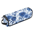 thumbnail image 1 of Curling Iron Storage Bag Hair Tools Travel Bag Heat Resistant and Portable Big Dark Blue Flowers, 1 of 8