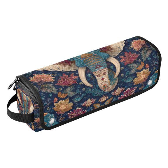 Curling Iron Storage Bag Hair Tools Travel Bag Heat Resistant and Portable Cartoon Watercolor Elephant