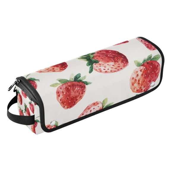 Curling Iron Storage Bag Hair Tools Travel Bag Heat Resistant and Portable Juicy Strawberry Red Pattern
