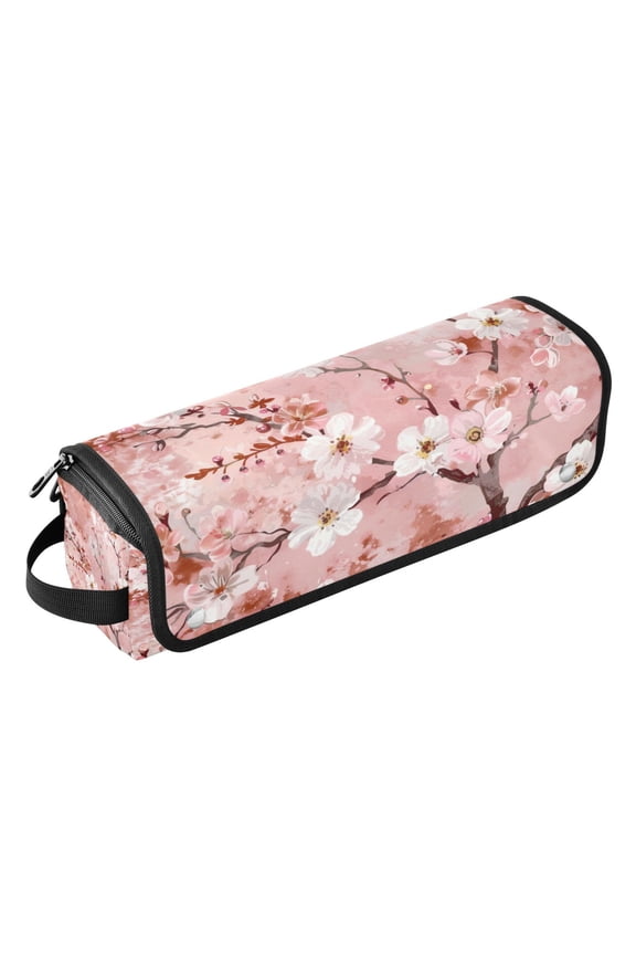 Curling Iron Storage Bag Hair Tools Travel Bag Heat Resistant and Portable Pink Cherry Seamless