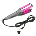Curling Iron Wand Adjustable Temperature Fast Heat Rotating 3 Barrel