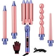 thumbnail image 1 of Curling Iron Wand Set 5 in 1 Hair Curler with 3 Barrel Crimper Fast Heat Up Dual Voltage Curling Wand for All Hair Types with LCD Display,Best Gifts for Women or Girl, 1 of 13