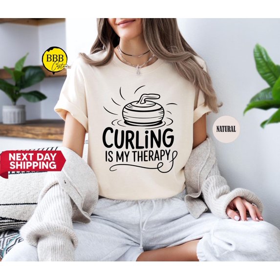 Curling Is My Therapy Shirt: Winter Ice Sports Tee TSHIRT All Size S-5XL