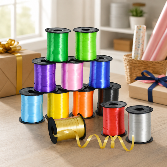 Curling Ribbon-12 Assorted Colors Balloon Curling Ribbons Set-240 Yards Balloon String for DIY Decor,Gift Wrapping,Ribbons and Bows for Christmas New Year Birthday Gifts Graduation Supplies