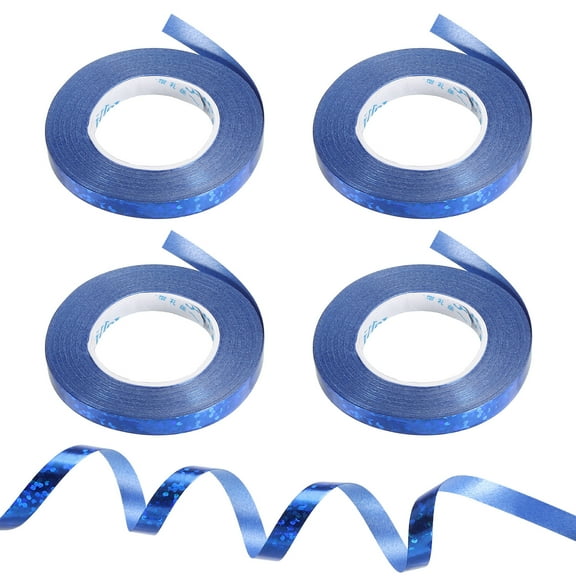 Curling Ribbon Crimped Balloon String 3/16" 11 Yards 4 Roll for Party Decoration Gift Blue