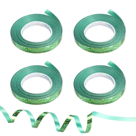 Curling Ribbon Crimped Balloon String 3/16" 11 Yards 4 Roll for Party Decoration Gift Green