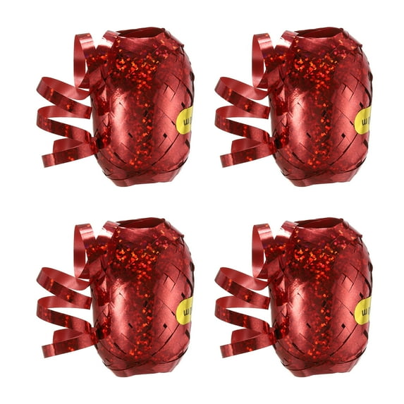 Curling Ribbon Crimped Balloon String 3/16" 11 Yards 4pcs for Christmas Wedding Gift Crafts Red