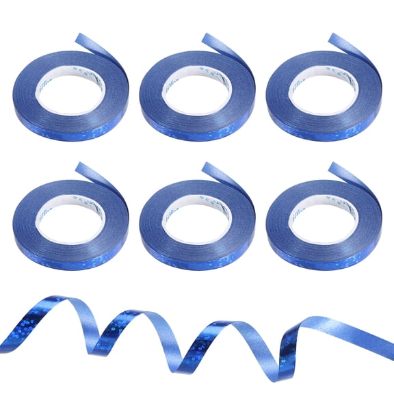 Curling Ribbon Crimped Balloon String 3/16" 11 Yards 6 Roll for Party Decoration Gift Blue