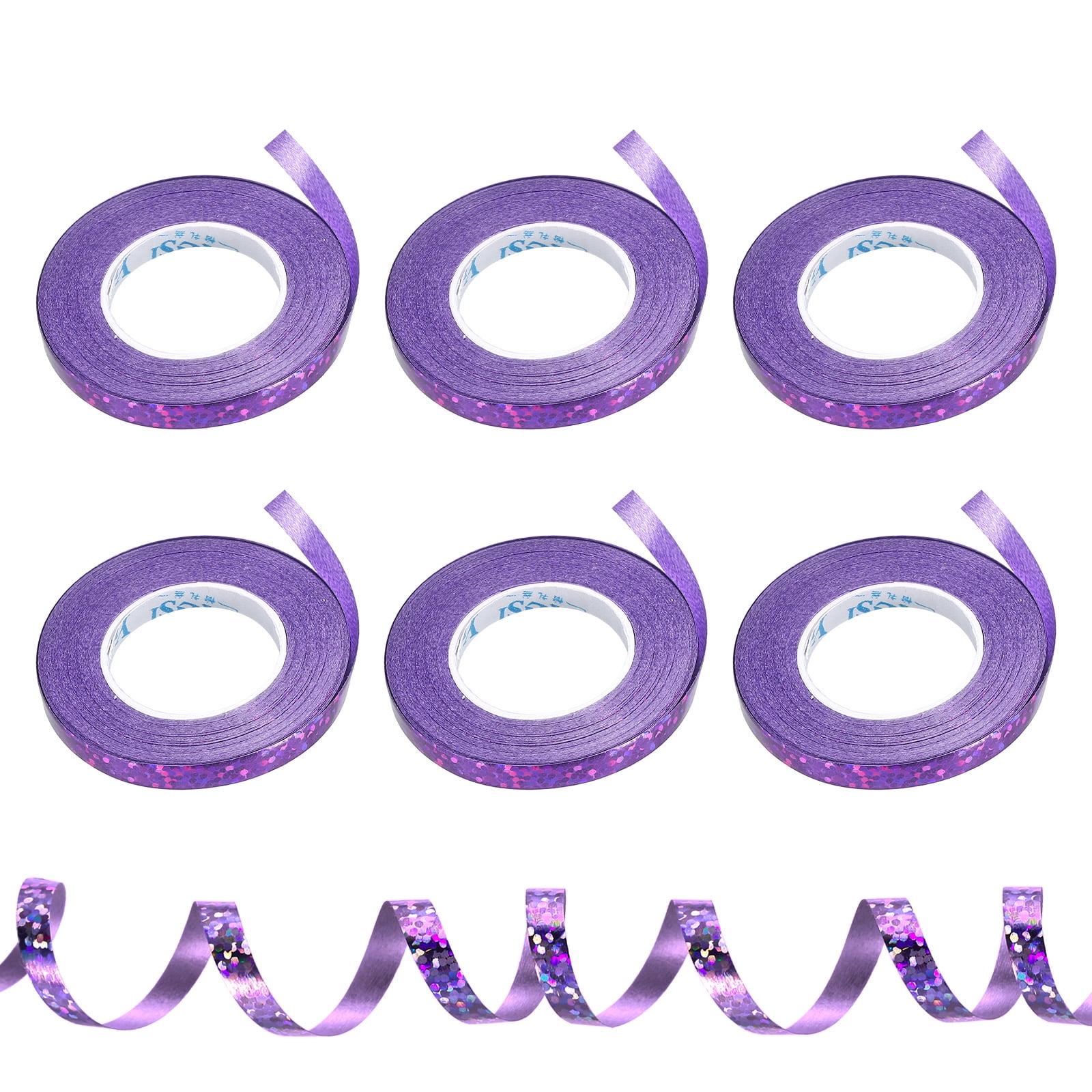 Ruban De Curling (ficelle Sertie) Violet - 3/16 De Large, 11 Yards Par Rouleau - Lot De 6 Rouleaux Neufs