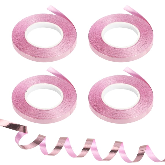 Curling Ribbon Crimped Balloon String Metallic 3/16" 11 Yards 4 Roll for Party Decoration Gift Rose Gold