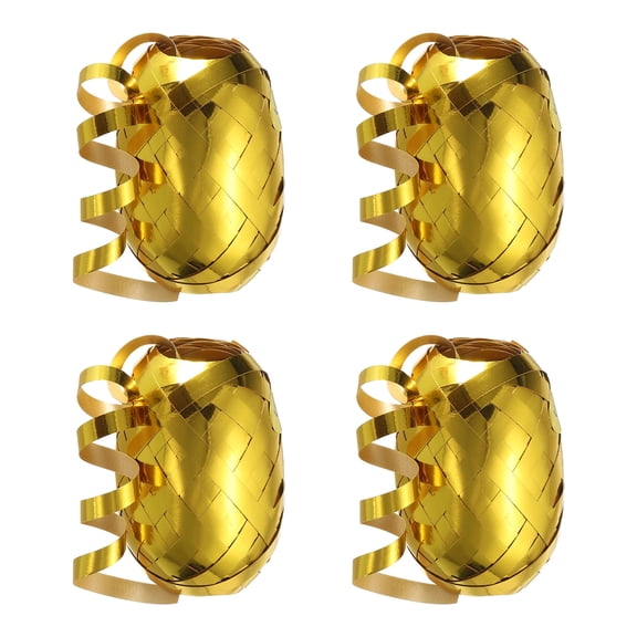 Curling Ribbon Crimped Balloon String Metallic 3/16" 11 Yards 4pcs for Christmas Wedding Gift Crafts Gold