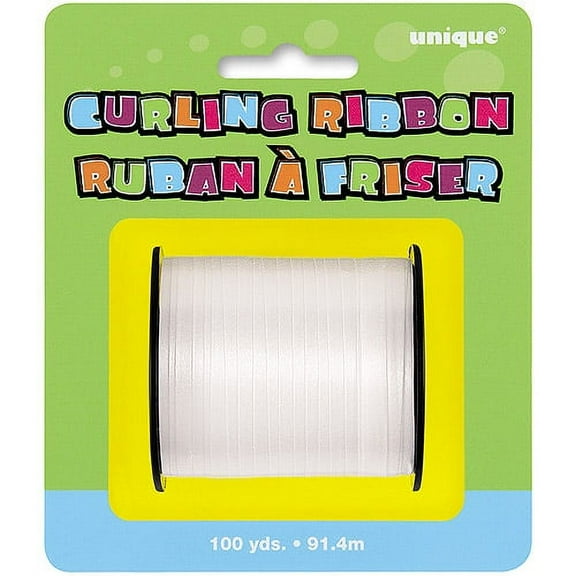 Curling Ribbon, White, 100 yd, 1ct