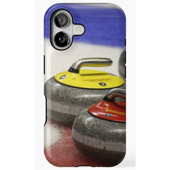 Curling Rocks Winter Sport Stone Ice Graphic Design Phone Case for iPhone 17 16 15 14 13 12 11 Pro Max