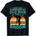 thumbnail image 1 of Curling Stone Silhouette Retro Vintage Winter Sports Curler T-Shirt, 1 of 4