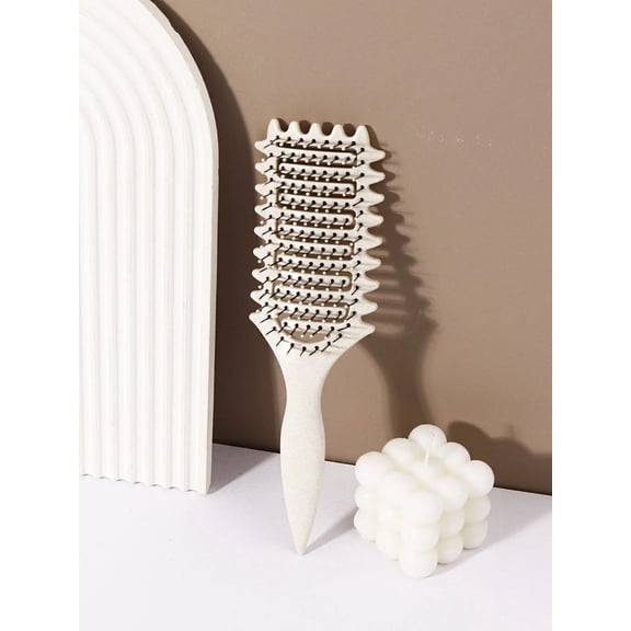 Curling Styling Brush - Hollow Massage Comb, Nylon Mane, ABS Plastic Handle, Comfortable Grip Special for Real Hair Wigs