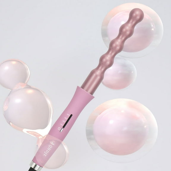 Curling Wand, 15S Fast Heat-up, Curling Iron with Bubble Wand, Hair Curling Wand for One Pass to Achieve Beautiful Curls, Gloves Include, Dual Voltage, Gifts for Women