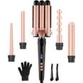 thumbnail image 1 of Curling Wand Iron 5-in-1 Multifunction Curling Tongs Set with Interchangeable Ceramic Coating Barrels Curling Wand for Long/Short Hair LCD Display for Different Size Curls and Waves, 1 of 7