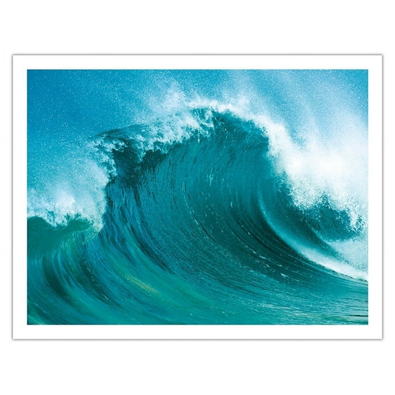 Curling Wave - Hawaiian Breaking Wave - Hawaii - From an Original Color Photograph by Jeffrey Walthall - Fine Art Matte Paper Print (Unframed) 20x26in