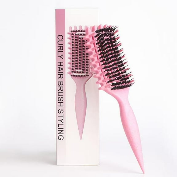 Curling brush definition, ventilated curling brush definition, easy to comb and shape women's and men's curly hair, suitable for all wet or dry hair types, reducing frizz