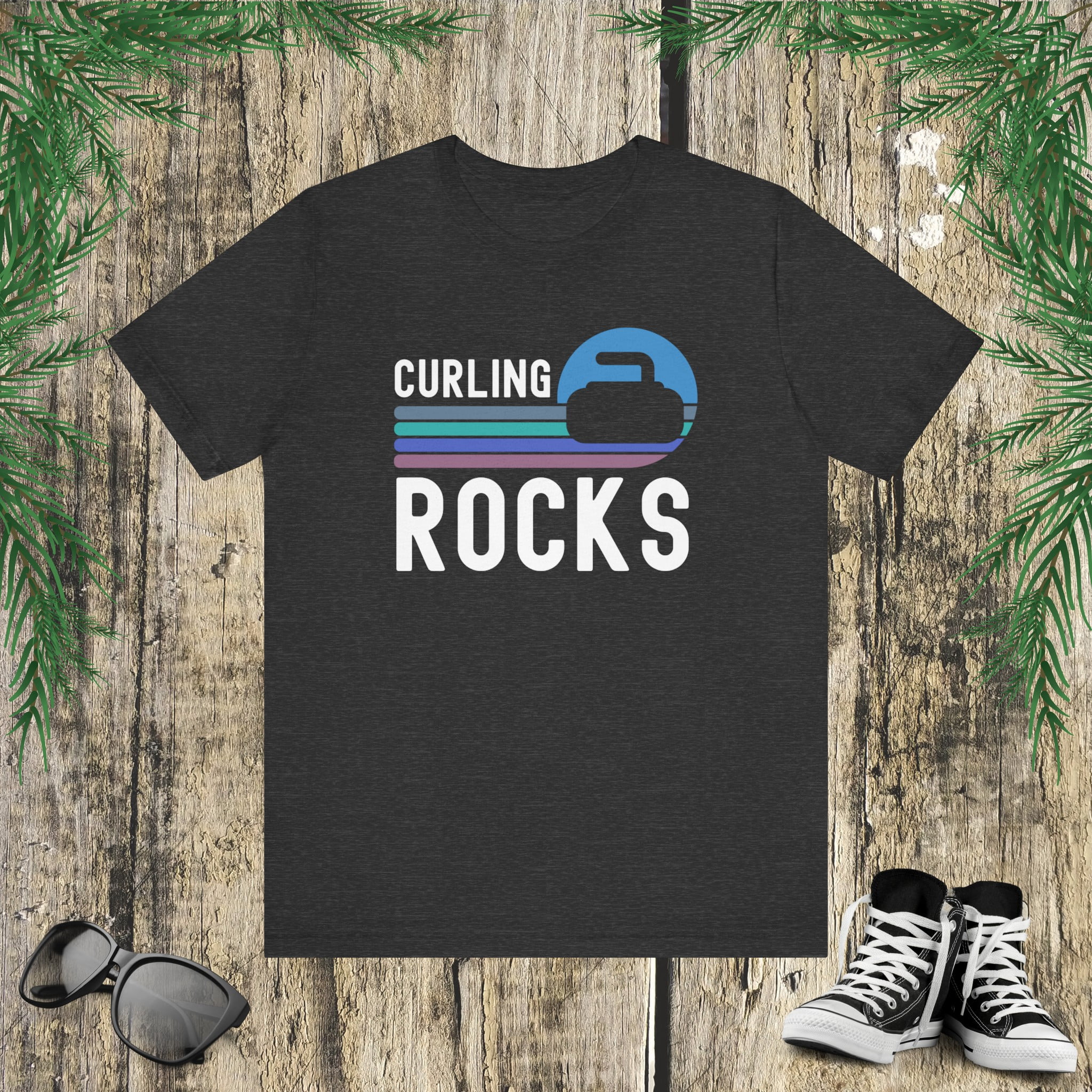 Curling rocks funny curling player pun Curling Team joke Unisex T