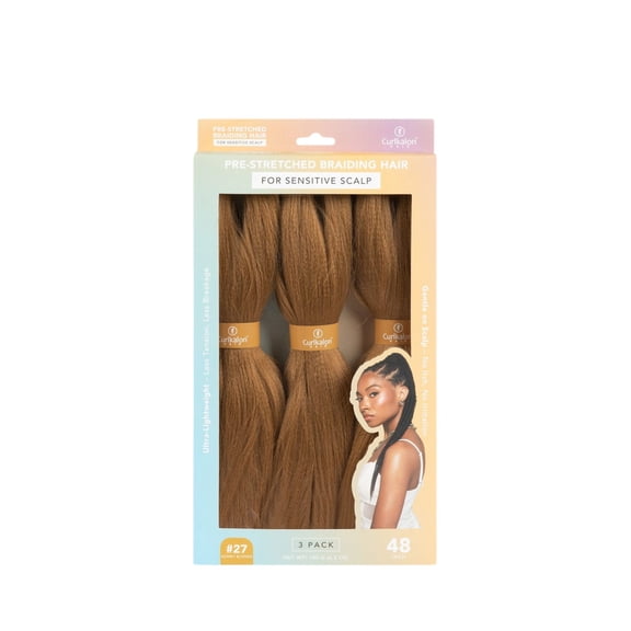 Curlkalon Pre-Stretched Braiding Hair for Women, Sensitive Scalp, 48 inch, Honey Blonde #27