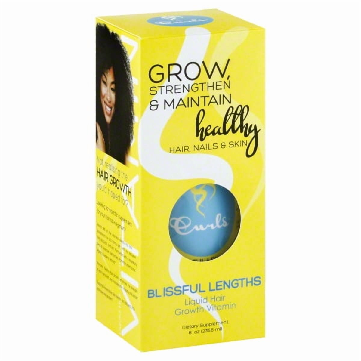 Curls Blissful Lengths Blueberry Liquid Hair Growth Vitamin Dietary Supplement 8 oz. Box