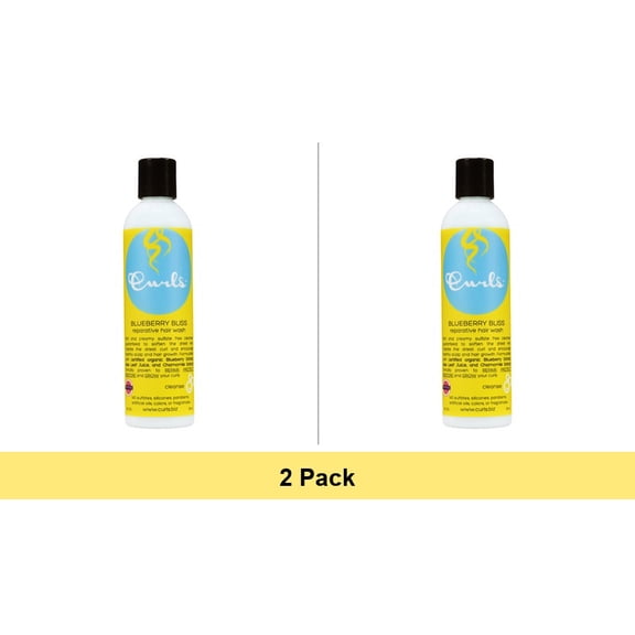 Curls Blueberry Bliss Reparative Hair Wash Shampoo, 8 Oz - 2 Pack