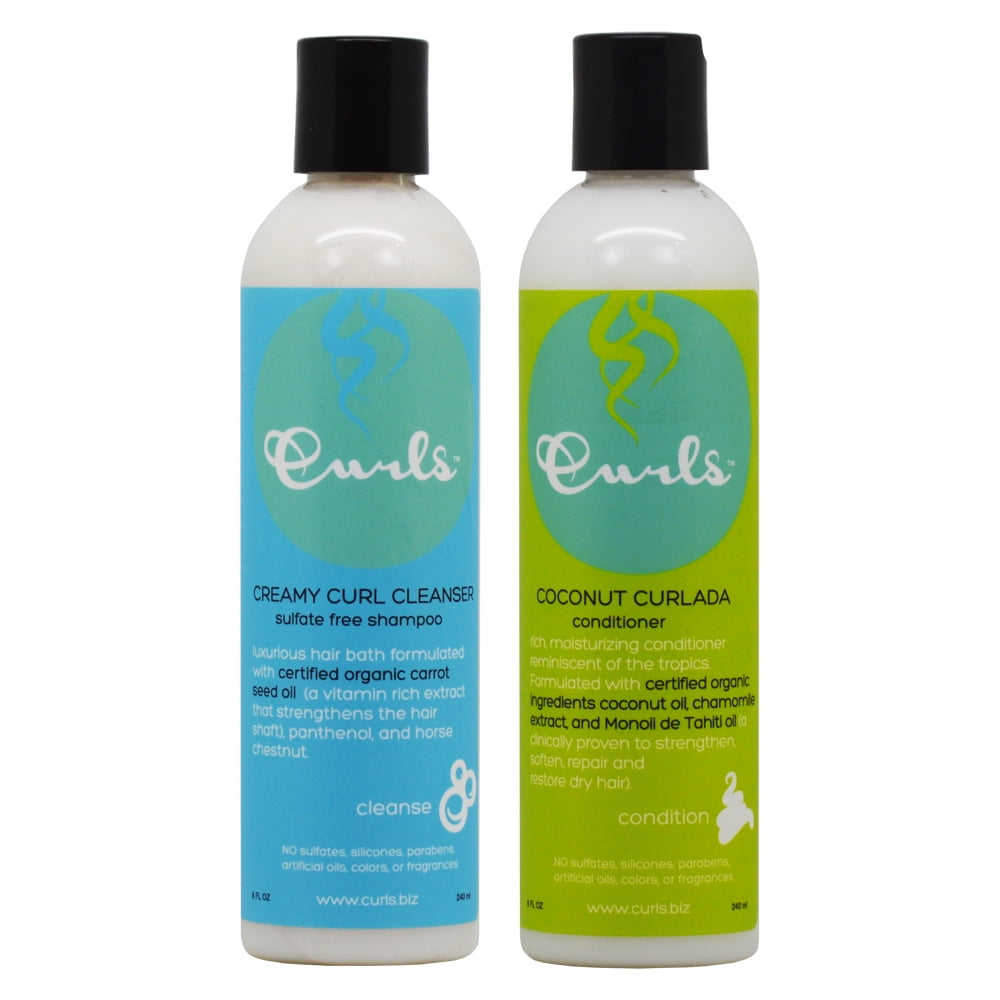 Curls Creamy Curl Cleanser Shampoo & Coconut Curlada Conditioner 8oz