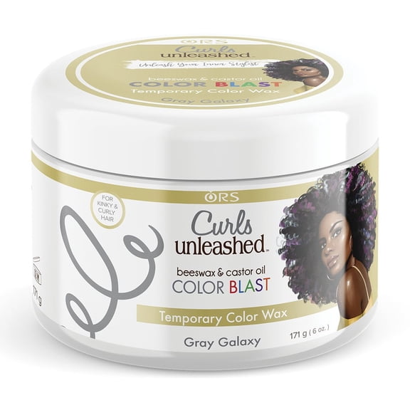 ORS Curls Unleashed Color Blast Temporary Color Wax, Infused with Beeswax & Castor Oil, Gray Galaxy 6.0 oz