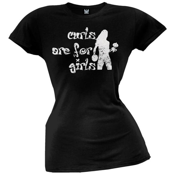 Curls are For Girls Juniors T-Shirt - Large