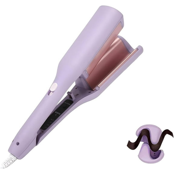 French Curls Iron, 15-Second Heat-Up French Wave Irons, 4 Adjustable Temp Hair Waver, Ceramic & Ionic Frizz-Free Curling Wand, for All Hairs Types